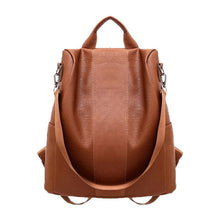 Load image into Gallery viewer, Women Backpacks Anti-theft PU Leather Backpack Female Double Shoulder School Bag Travel Shoulder Bags Rucksack Lady Packsack
